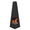 Dellonda Chiminea, Wood Burner, Heater for Outdoors W45cm x H150cm - Black Steel