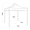 Dellonda Premium 2x2m Pop-Up Gazebo, Heavy Duty, PVC Coated, Water-Resistant Fabric, Supplied with Carry Bag, Rope, Stakes & Weight Bags - Blue Canopy