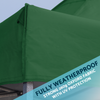 Dellonda Premium 3 x 3m Pop-Up Gazebo, PVC Coated, Water-Resistant Fabric, Supplied with Carry Bag, Rope, Stakes & Weight Bags - Dark Green Canopy