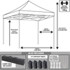 Dellonda Premium 3 x 3m Pop-Up Gazebo, PVC Coated, Water-Resistant Fabric, Supplied with Carry Bag, Rope, Stakes & Weight Bags - Grey Canopy