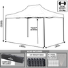 Dellonda Premium 3 x 4.5m Pop-Up Gazebo, Heavy Duty, PVC Coated, Water-Resistant Fabric, Supplied with Carry Bag, Rope, Stakes & Weight Bags - Dark Green Canopy