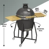Dellonda Deluxe 22"(56cm) Ceramic Kamado Style BBQ with Wheeled Stand