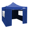 Dellonda Premium 2x2m Pop-Up Gazebo & Side Walls, PVC Coated, Water-Resistant Fabric, Supplied with Carry Bag, Rope, Stakes & Weight Bags - Blue