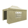 Dellonda Premium 3x4.5m Pop-Up Gazebo & Side Walls, PVC Coated, Water-Resistant Fabric with Carry Bag, Rope, Stakes & Weight Bags - Beige