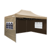 Dellonda Premium 3x4.5m Pop-Up Gazebo & Side Walls, PVC Coated, Water-Resistant Fabric with Carry Bag, Rope, Stakes & Weight Bags - Beige