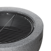 Dellonda Round MgO Fire Pit with BBQ Grill & Safety Mesh Screen 60cm - Dark Grey