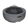 Dellonda Round MgO Fire Pit with BBQ Grill & Safety Mesh Screen 60cm - Dark Grey