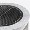 Dellonda Round MgO Fire Pit with BBQ Grill & Safety Mesh Screen 75cm - Light Grey