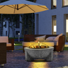 Dellonda Round MgO Fire Pit with BBQ Grill & Safety Mesh Screen 75cm - Dark Grey