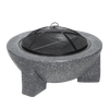 Dellonda Round MgO Fire Pit with BBQ Grill & Safety Mesh Screen 75cm - Dark Grey