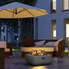 Dellonda Square MgO Fire Pit with BBQ Grill, Safety Mesh Screen - Dark Grey
