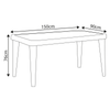 Dellonda Weather-Resistant Polypropylene/Fibreglass Dining Table with Tempered Glass Top - Dark Brown
