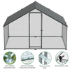 Dellonda Walk-In Galvanized Steel Chicken Run with Roof Cover & PVC Coated Chicken Wire
