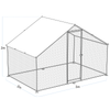 Dellonda Walk-In Galvanized Steel Chicken Run with Roof Cover & PVC Coated Chicken Wire
