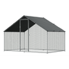 Dellonda Walk-In Galvanized Steel Chicken Run with Roof Cover & PVC Coated Chicken Wire