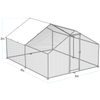 Dellonda Walk-In Galvanized Steel Chicken Run with Roof Cover & PVC Coated Chicken Wire