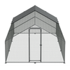 Dellonda Walk-In Galvanized Steel Chicken Run with Roof Cover & PVC Coated Chicken Wire