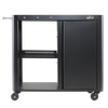 Dellonda BBQ/Plancha Workstation Trolley with Cupboard, Extension Table & Utensil Hooks, Black