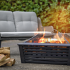 Dellonda 89cm Square Outdoor Fire Pit, Black