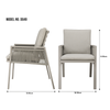 Dellonda Fusion Garden/Patio Dining Chairs with Armrests 4pc - Light Grey