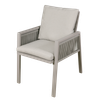 Dellonda Fusion Garden/Patio Dining Chairs with Armrests 4pc - Light Grey
