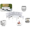 Dellonda Kyoto Aluminium Outdoor Corner Sofa & Coffee Table Set 3pc