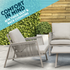 Dellonda Fusion Aluminium Outdoor Sofa, Arm Chairs & Coffee Table Set 4pc