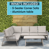 Dellonda Fusion Aluminium Outdoor Corner Sofa & Coffee Table Set 4pc