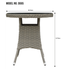 Dellonda Chester Rattan Wicker Round Outdoor Table with Tempered Glass Top