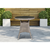 Dellonda Chester Rattan Wicker Round Outdoor Table with Tempered Glass Top