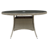 Dellonda Chester Rattan Wicker Round Outdoor Dining Table with Tempered Glass Top