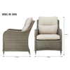 Dellonda Chester Rattan Wicker Outdoor Armchairs 2pc