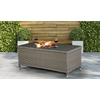 Dellonda Chester Rattan Wicker Outdoor Balcony Table with Tempered Glass Top