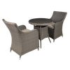 Dellonda Chester Rattan Wicker Outdoor Dining Set with Tempered Glass Tabletop 3pc