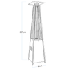 Dellonda 13kW Pyramid Gas Patio Heater 13kW Commercial/Garden Use - Stainless Steel