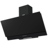 Baridi Angled Chimney Cooker Hood with Carbon Filters & LED Lamp 90cm, Energy Class A - Black Glass