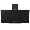 Baridi Angled Chimney Cooker Hood with Carbon Filters & LED Lamp 90cm, Energy Class A - Black Glass