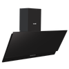 Baridi Angled Chimney Cooker Hood with Carbon Filters & LED Lamp 90cm, Energy Class A - Black Glass