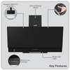 Baridi Angled Chimney Cooker Hood with Carbon Filters & LED Lamp 90cm, Energy Class A - Black Glass