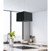 Baridi Square Island Cooker Hood 40cm - Black