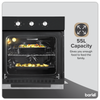 Baridi Built-In 5-Function Fan Assisted Oven with Timer 60cm, 55L Capacity - Black