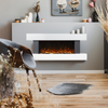 Baridi Wall Mounting Electric Fireplace with LED Flame Effect 52" - Grey