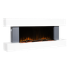 Baridi Wall Mounting Electric Fireplace with LED Flame Effect 52" - Grey