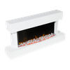 Baridi Wall Mounting Electric Fireplace with LED Flame Effect 46" - White