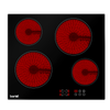 Baridi Integrated Ceramic Hob with 4 Cooking Zones 60cm - Black Glass