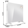 Baridi Electric Glass Panel Heater, 1500W, Thermostat Controlled 24Hr 7 Day Timer, Wi-Fi Enabled, Remote Control, White