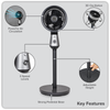 Baridi Pedestal Fan with Manual Control 10" - Grey