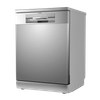Baridi Regular Sized Freestanding Dishwasher 60cm Wide 14 Place Settings - Silver