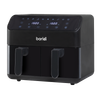 Baridi Dual Zone Air Fryer 8L with 8-in-1 Functions Touch Controls, Easy-Clean, Black - DH172