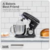 Baridi 1500W Stand Mixer with Accessories 6L - Black